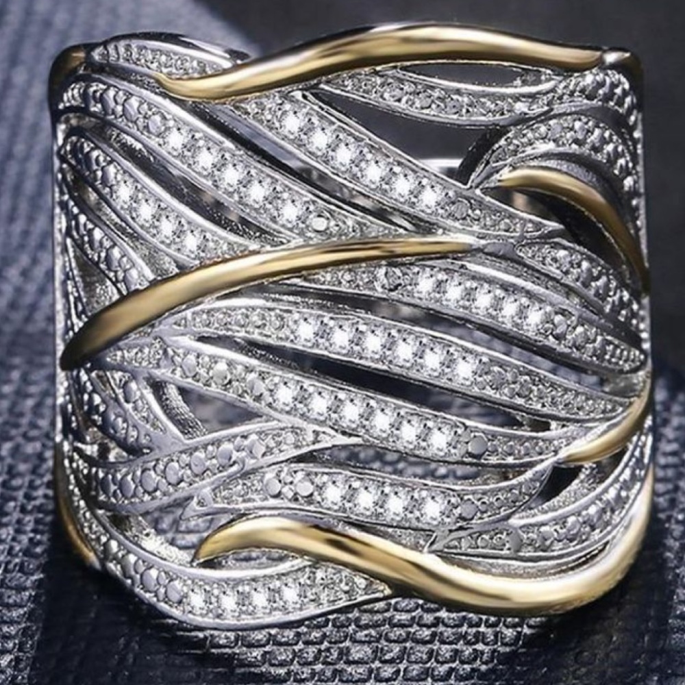 ❗️Sterling silver two tone wide ring